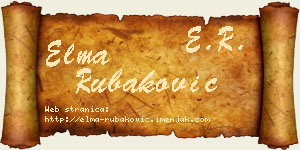 Elma Rubaković vizit kartica